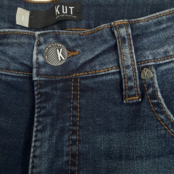 KUT From The Kloth Slim Straight Mid Rise Jeans Size 2 Medium Wash | Stretch - Picture 7 of 11